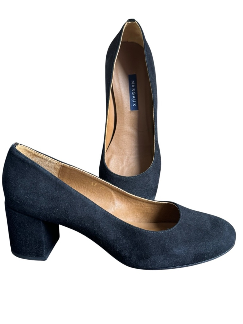 Margaux the heel black suede pumps size 39 WIDE